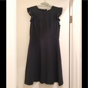 LOFT navy pinstripe dress